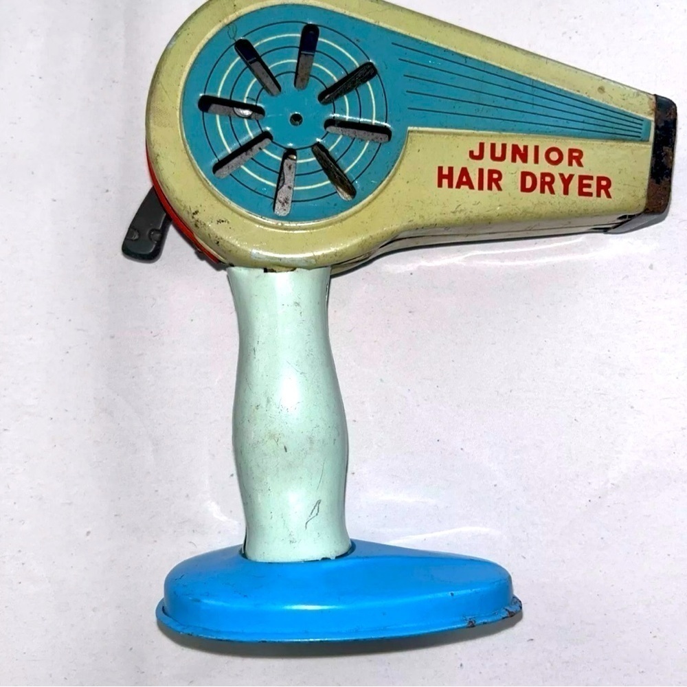 Junior Hair Dryer by Exelo Vintage 1950s Tin Toy Japan Exelo Works